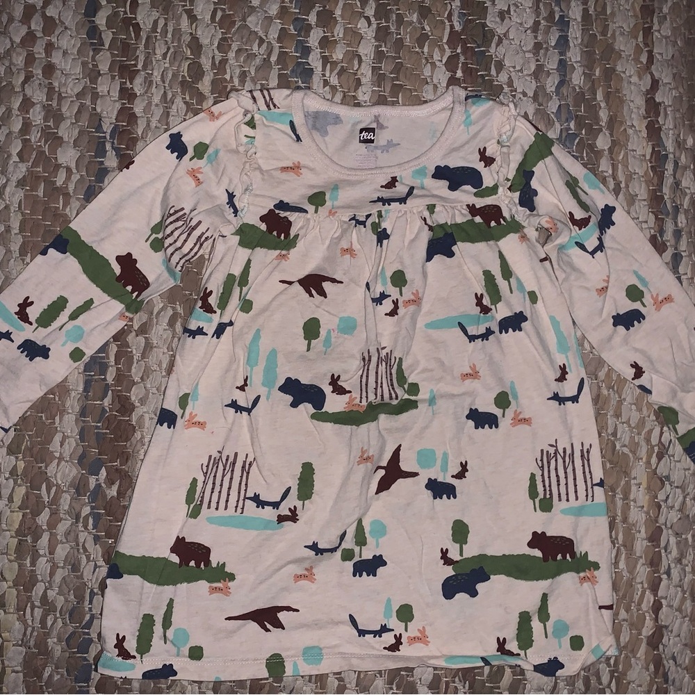 Tea Collection Cream Forest Animal Dress